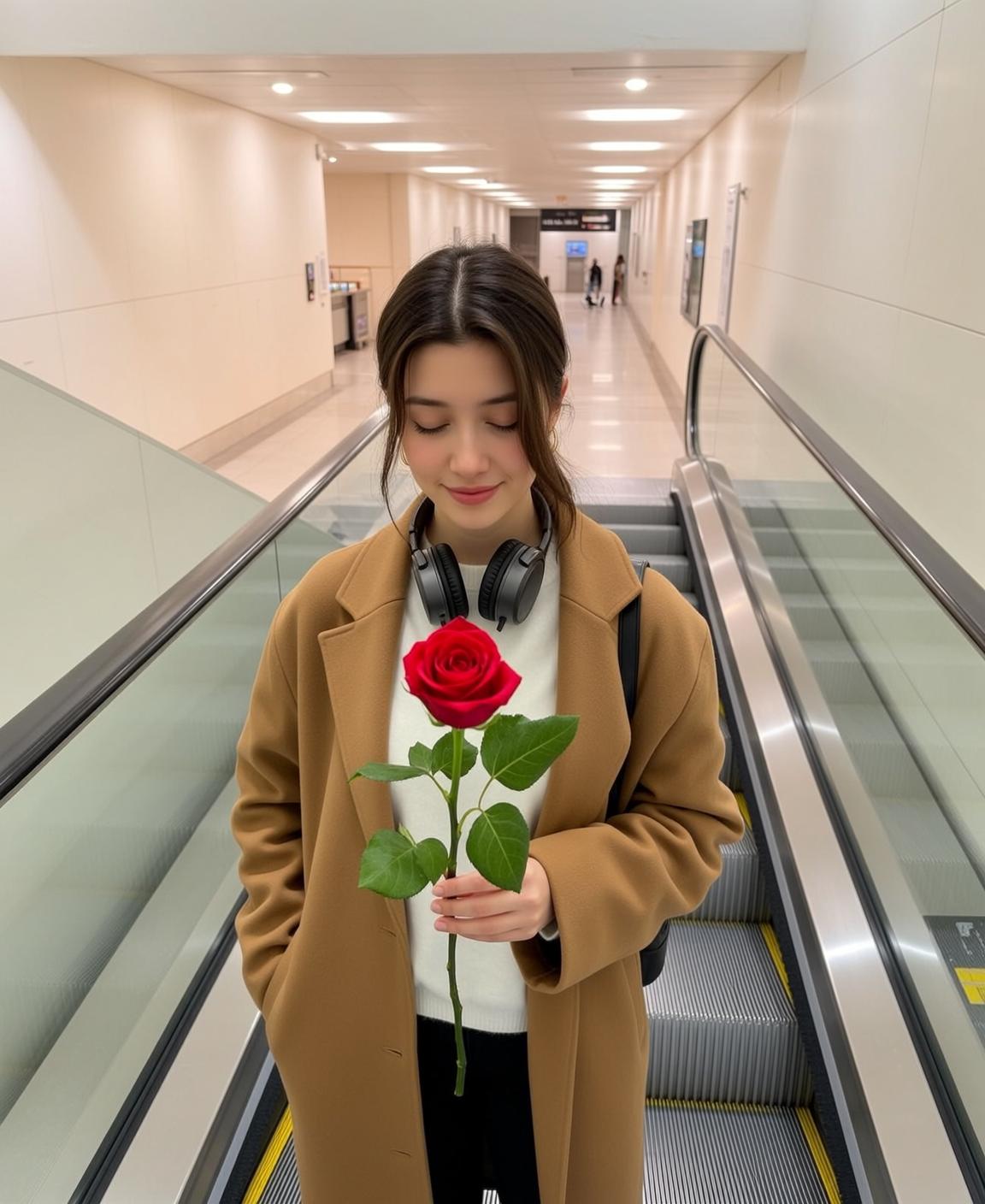 Airport Terminal Red Rose Candid reference photo