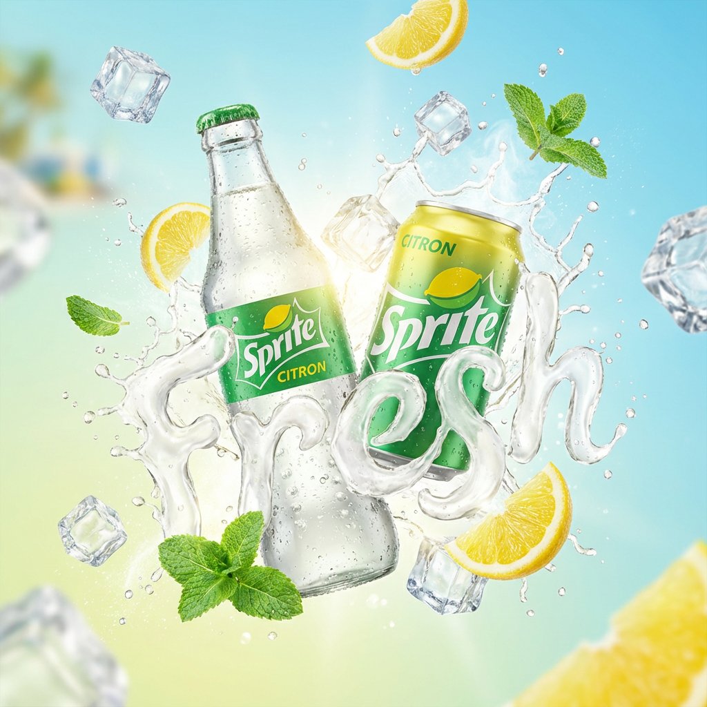 Realistic Liquid Splash Fruit Drink