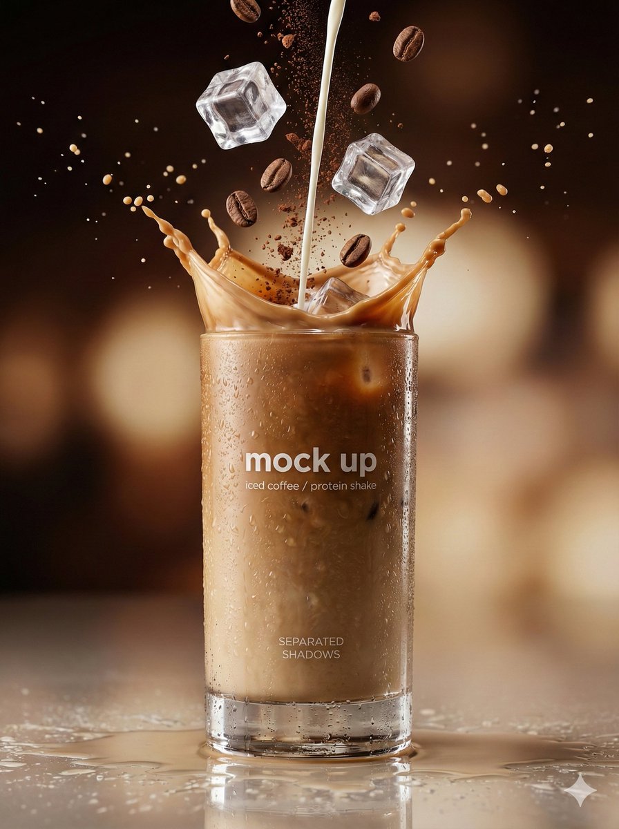 Realistic Iced Coffee Splash 8k