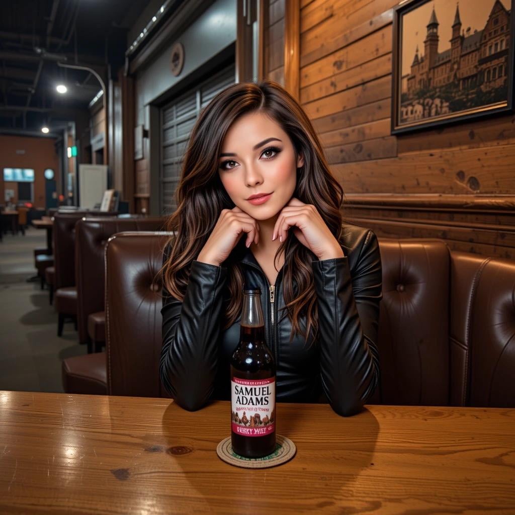 Leather Jacket Pub Beer Bottle Castle Painting