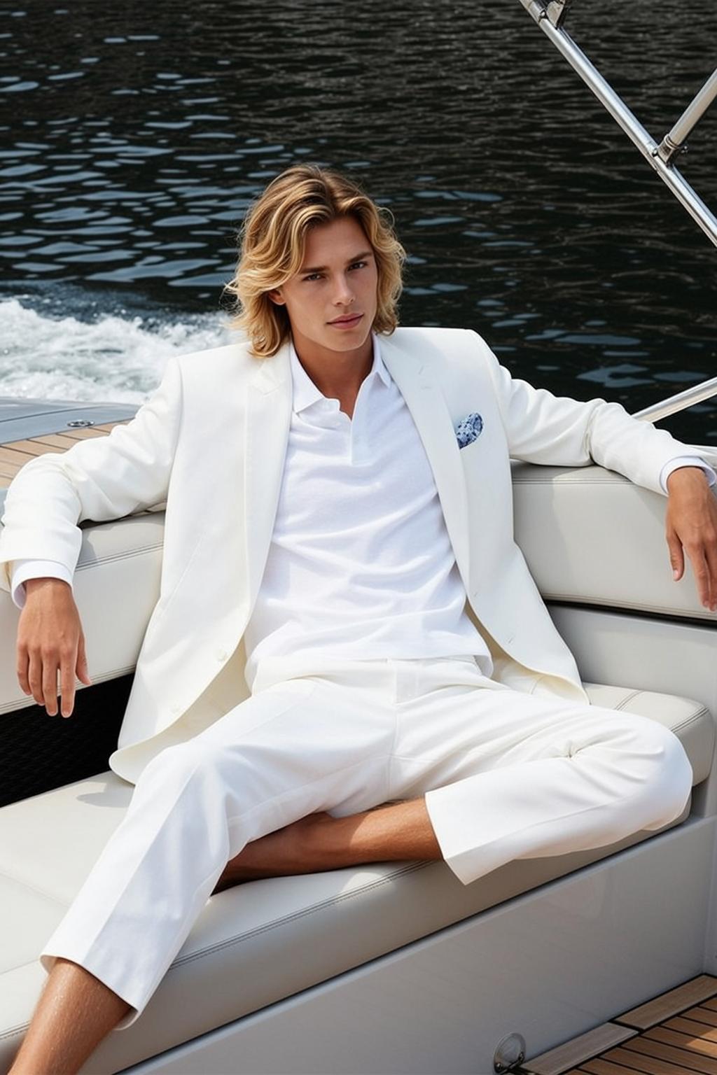 Young Blond Medium Length Wavy Fair White reference photo