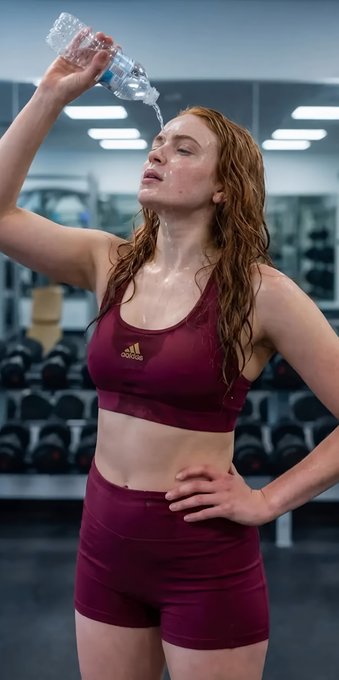It's a Gym Time  Stranger Things actress Sadie Sink  Image Made with AI Tool Gemini Nano Banana Pro  Video made with...