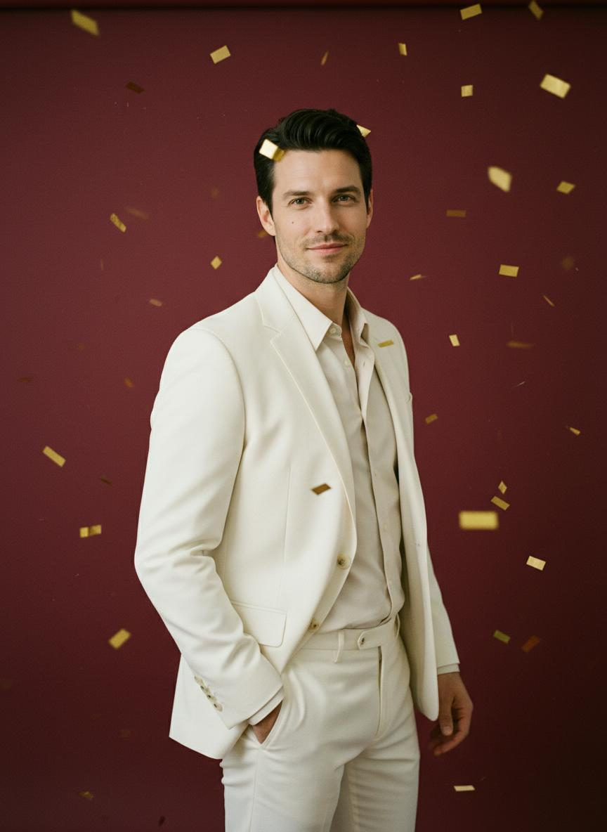 Realistic Studio Fashion Portrait Adult Man