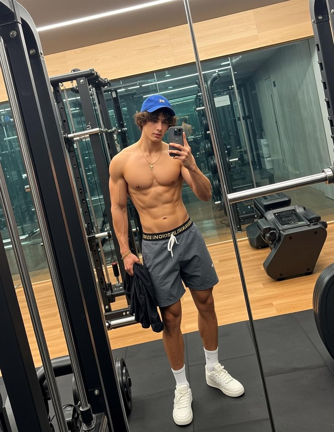 Muscular Young Curly Brown Hair Tanned Skin reference photo