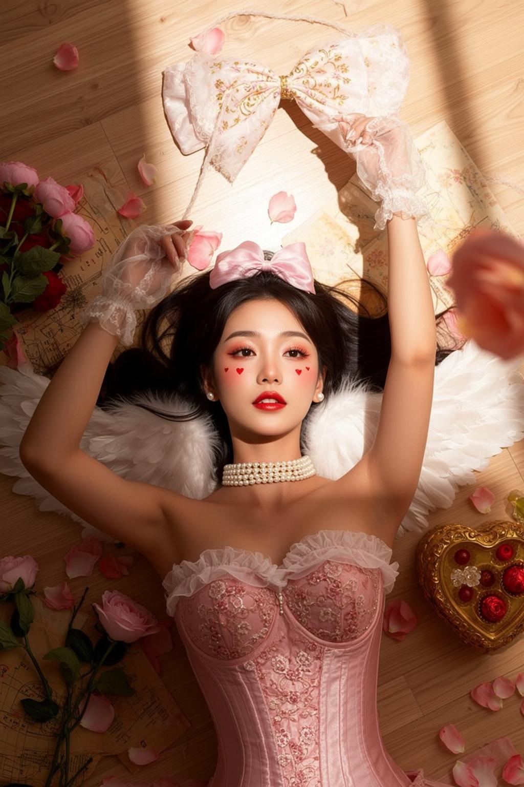 Pink Corset Pearl Gloves reference photo