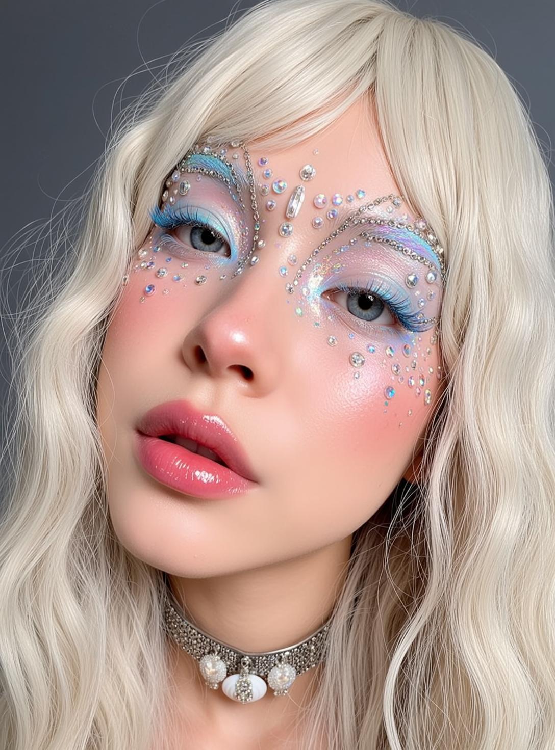 Blue Glitter Glam Studio Portrait reference photo