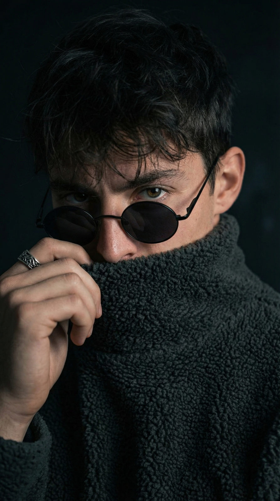 Round Sunglasses Fleece Portrait