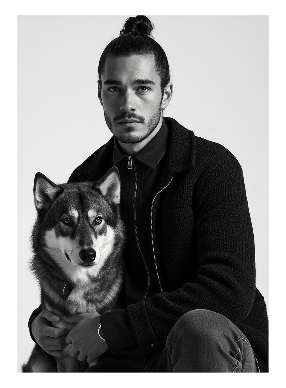Black And White Husky Portrait reference photo