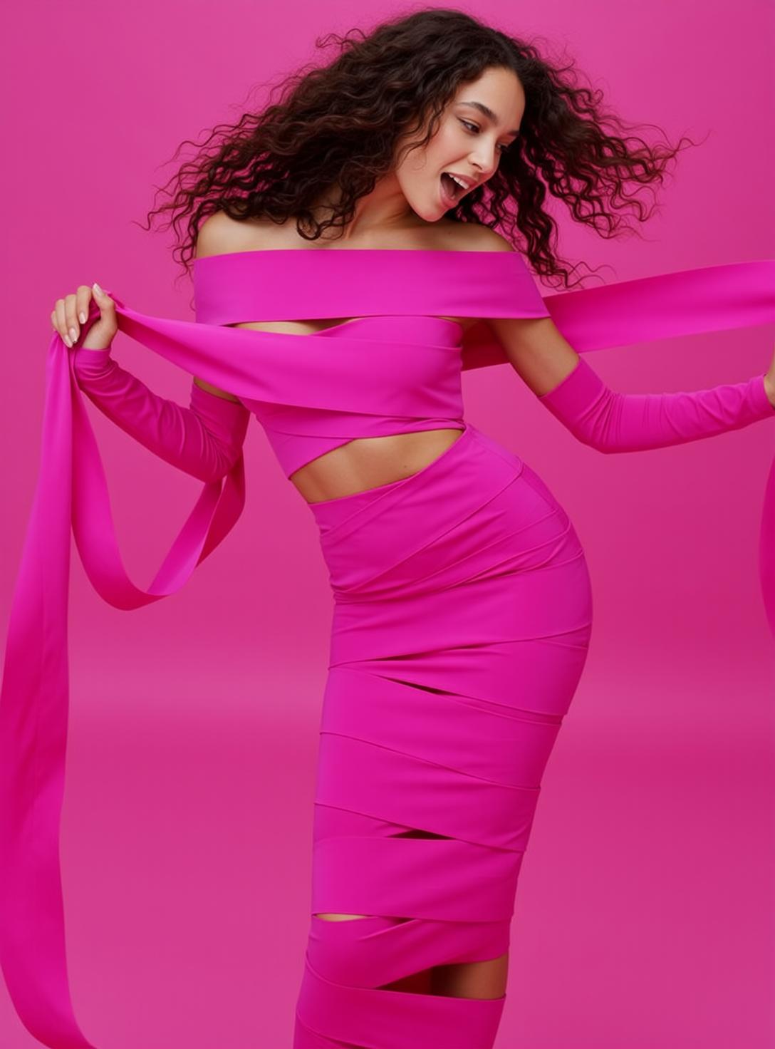 Pink Cutout Studio Pose reference photo
