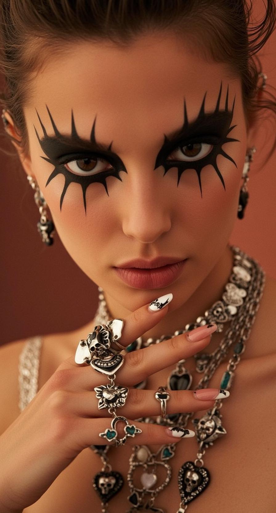 Halloween Makeup Young Brown Pulled Back Light reference photo
