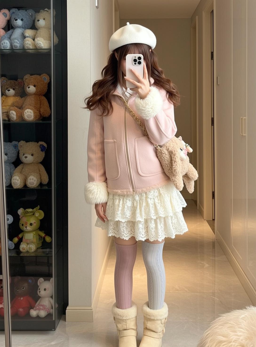 Teddy Bear Purse Winter Look reference photo