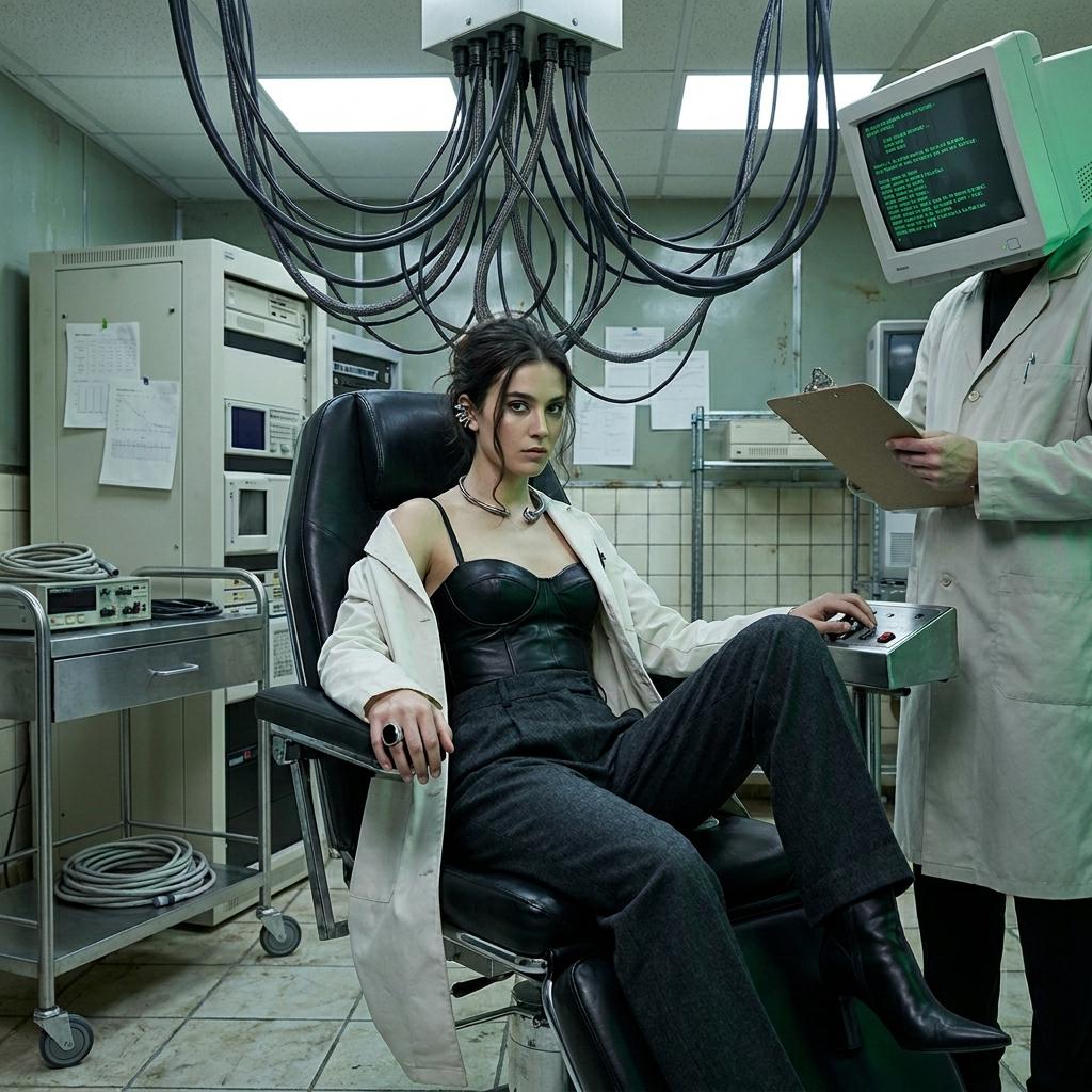 Lab Coat With Crt Monitor Man