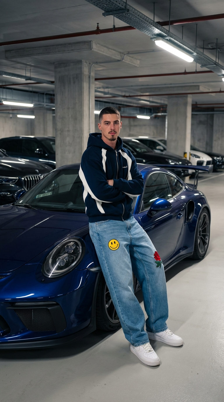 Young Man Porsche Gt3 Rs Garage Realistic