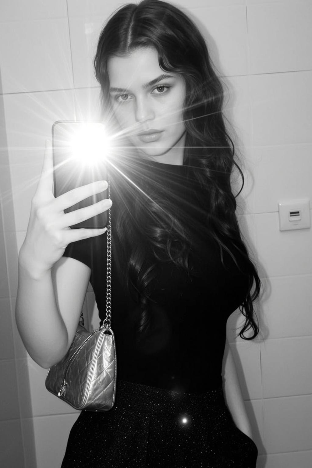 Flash Bathroom Mirror Selfie reference photo