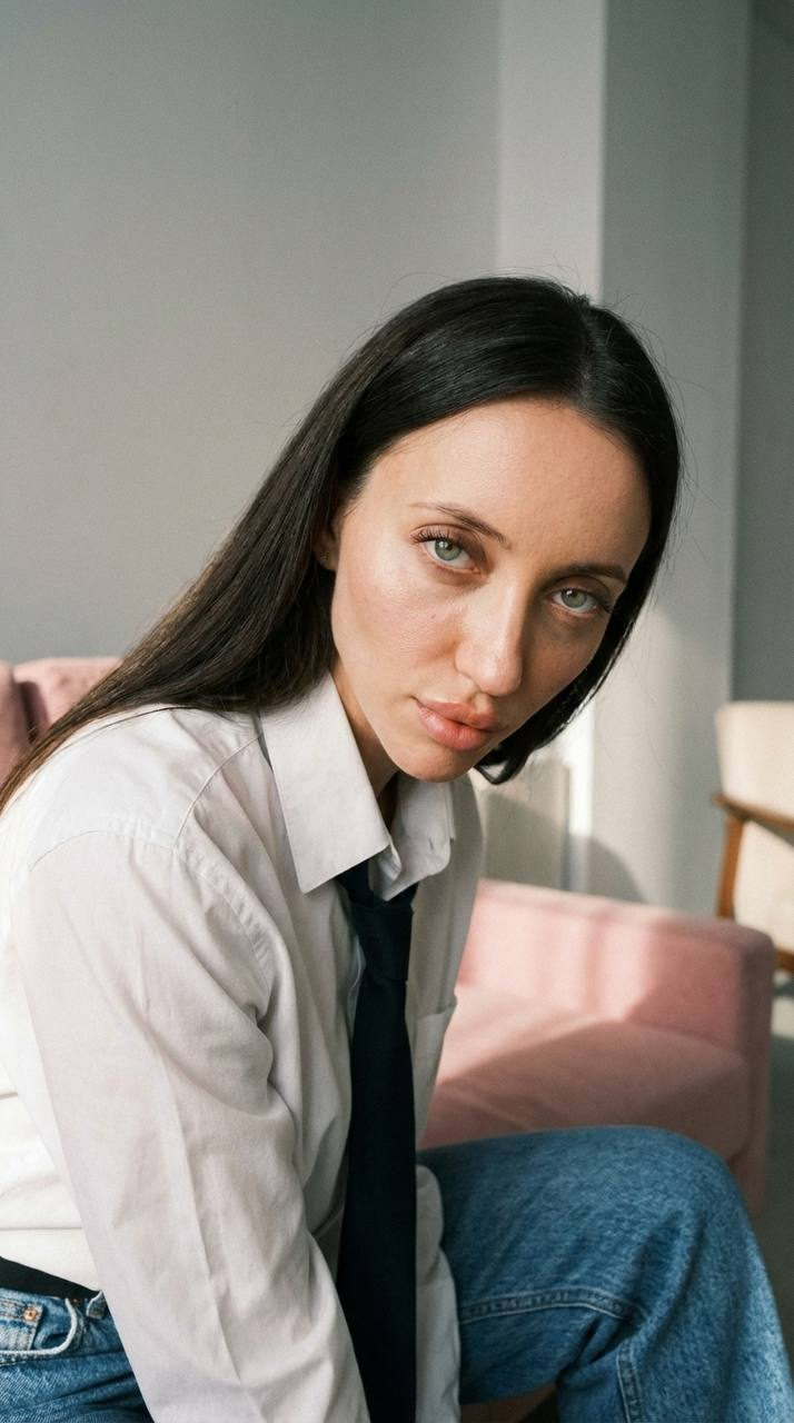 Realistic Woman Soft Light Close Up