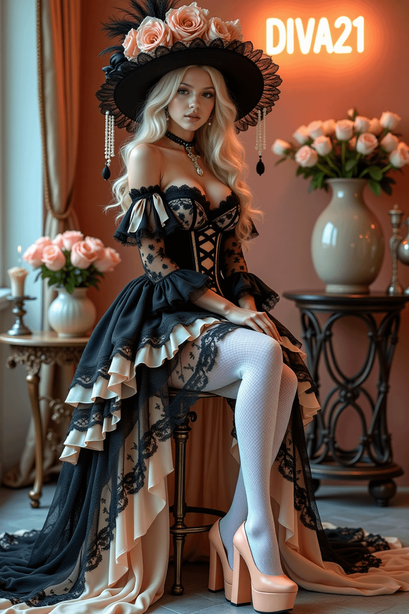 Gothic Dress On Stool Peachy Room