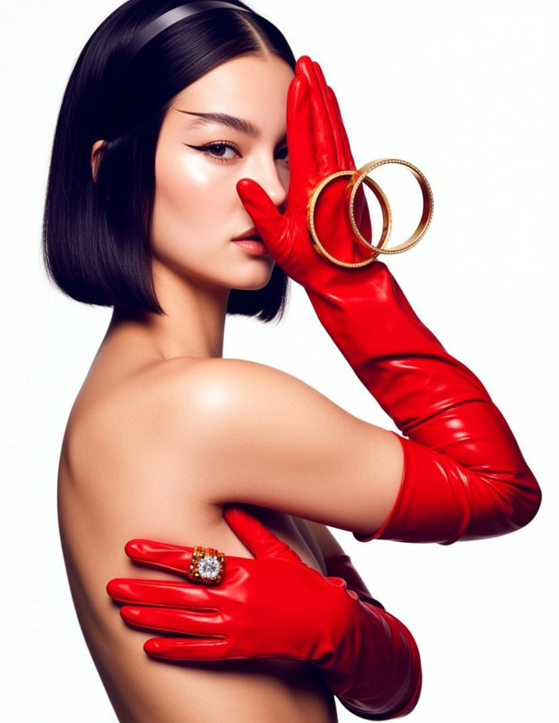 Red Gloves Studio Pose reference photo