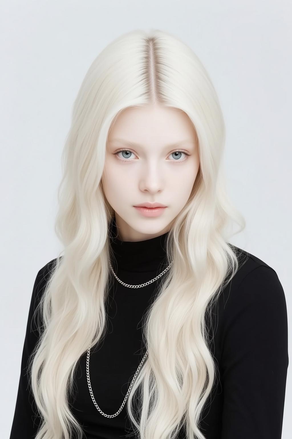 Minimal White Studio Portrait reference photo