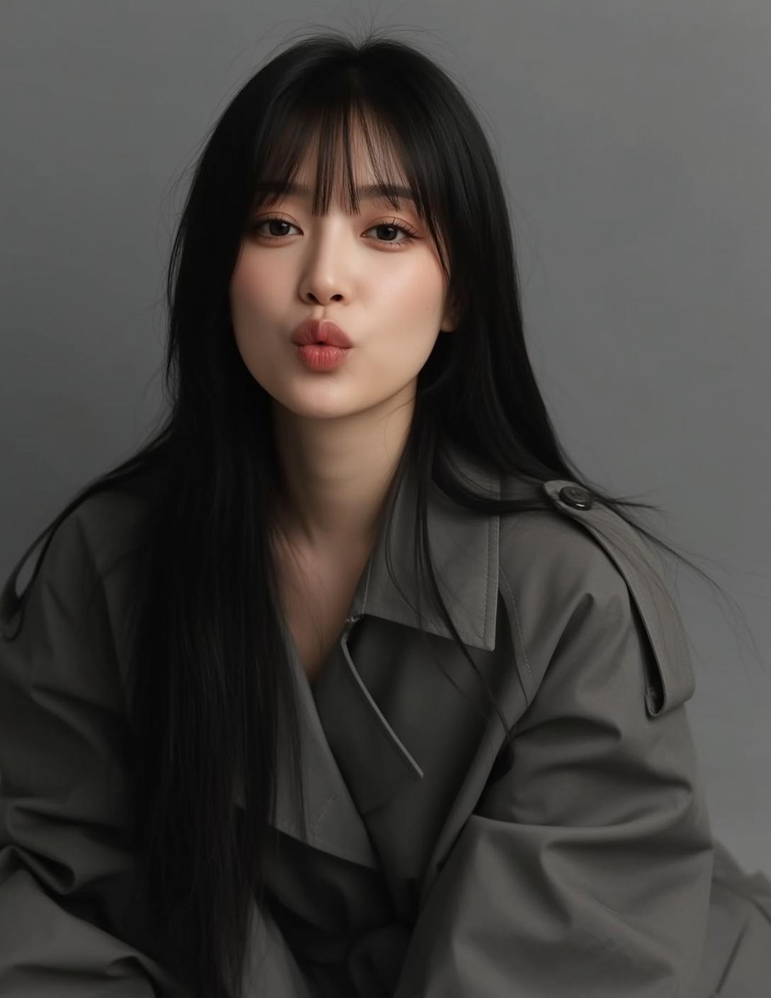 Grey Trench Studio Portrait reference photo