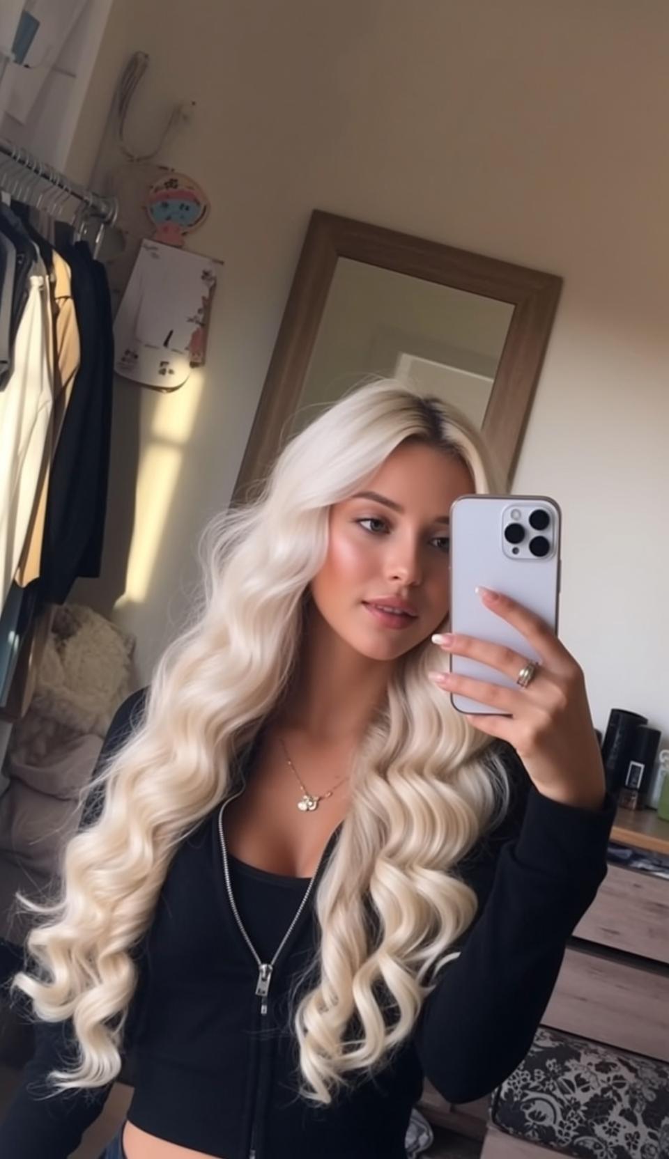 Explore Taking Selfie Bedroom Holding Silver Smartphone reference photo