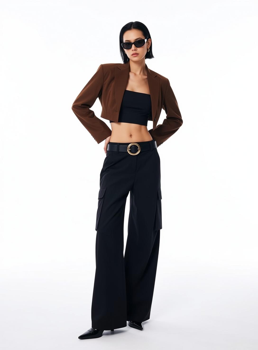 Strapless Crop Top Cargo Pants reference photo