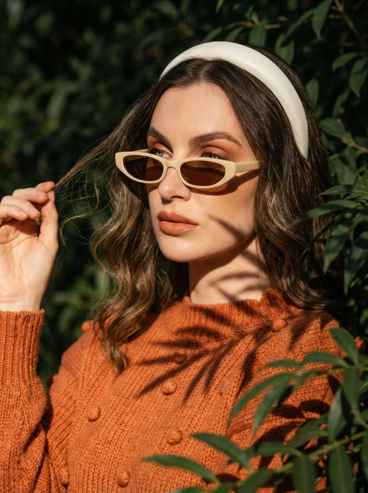Realistic Outdoor Foliage Portrait Warm Tones