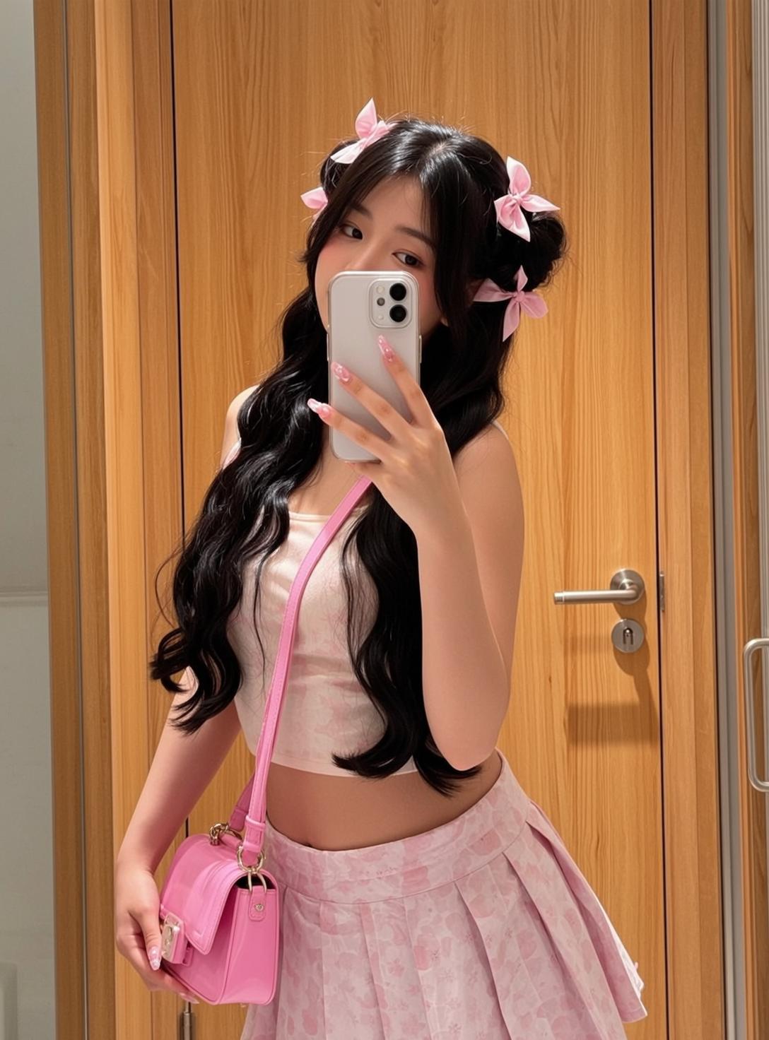Pink Floral Selfie Doorway reference photo