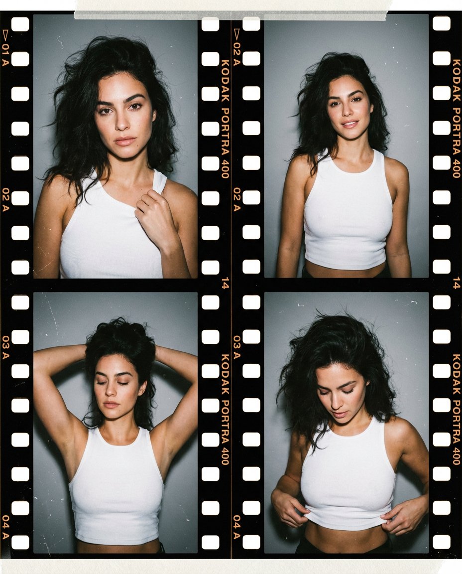 Contact Sheet Studio Portrait White Tank Top