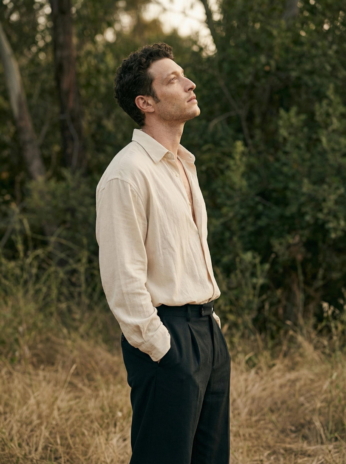 Profile Sky Gaze Cream Shirt Wide Pants