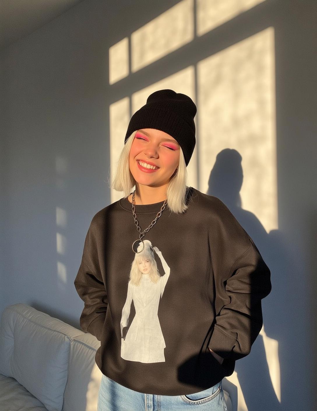 Standing Near Window Warm Sunlight reference photo