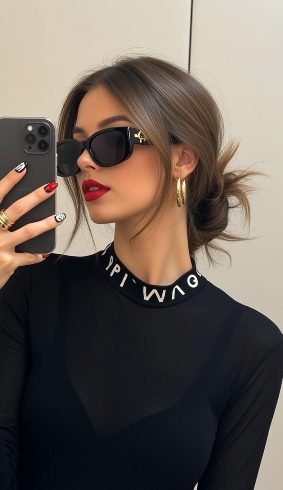 Explore Taking Selfie Her Smartphone Holding Left reference photo