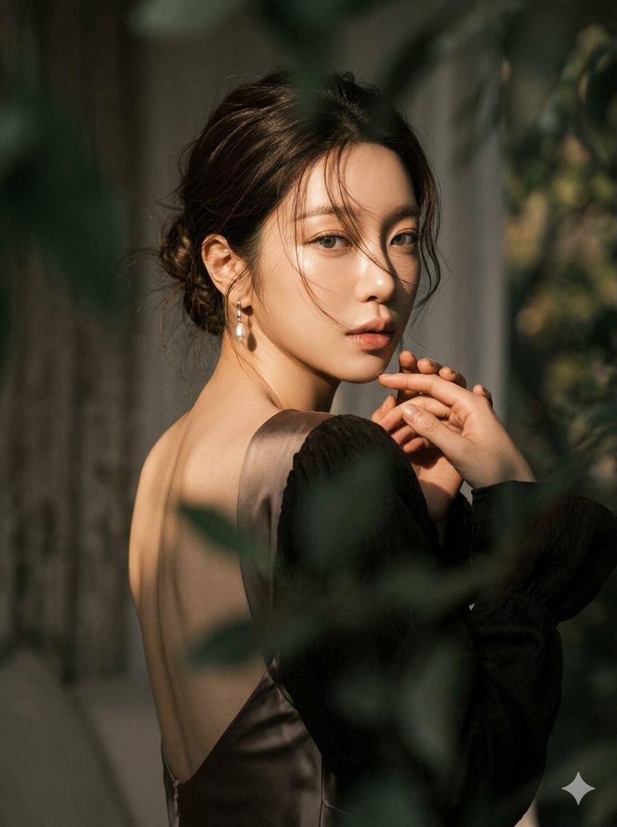 Ethereal Cinematic Portrait Over Shoulder Pose Soft Lighting