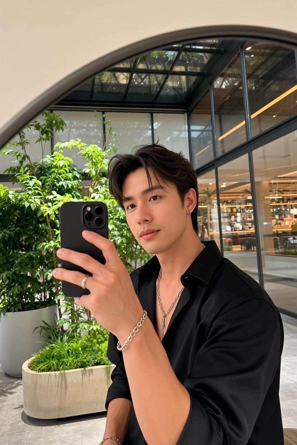 Explore Holding Black Smartphone His Left Hand reference photo