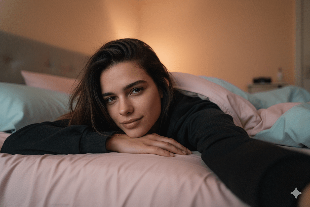 Pink Bed High Selfie Angle
