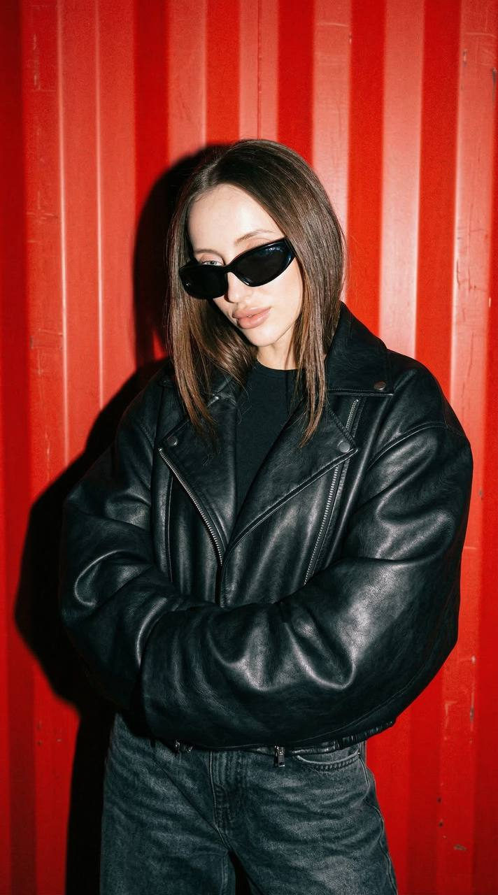 Red Wall Y2k Streetstyle Portrait