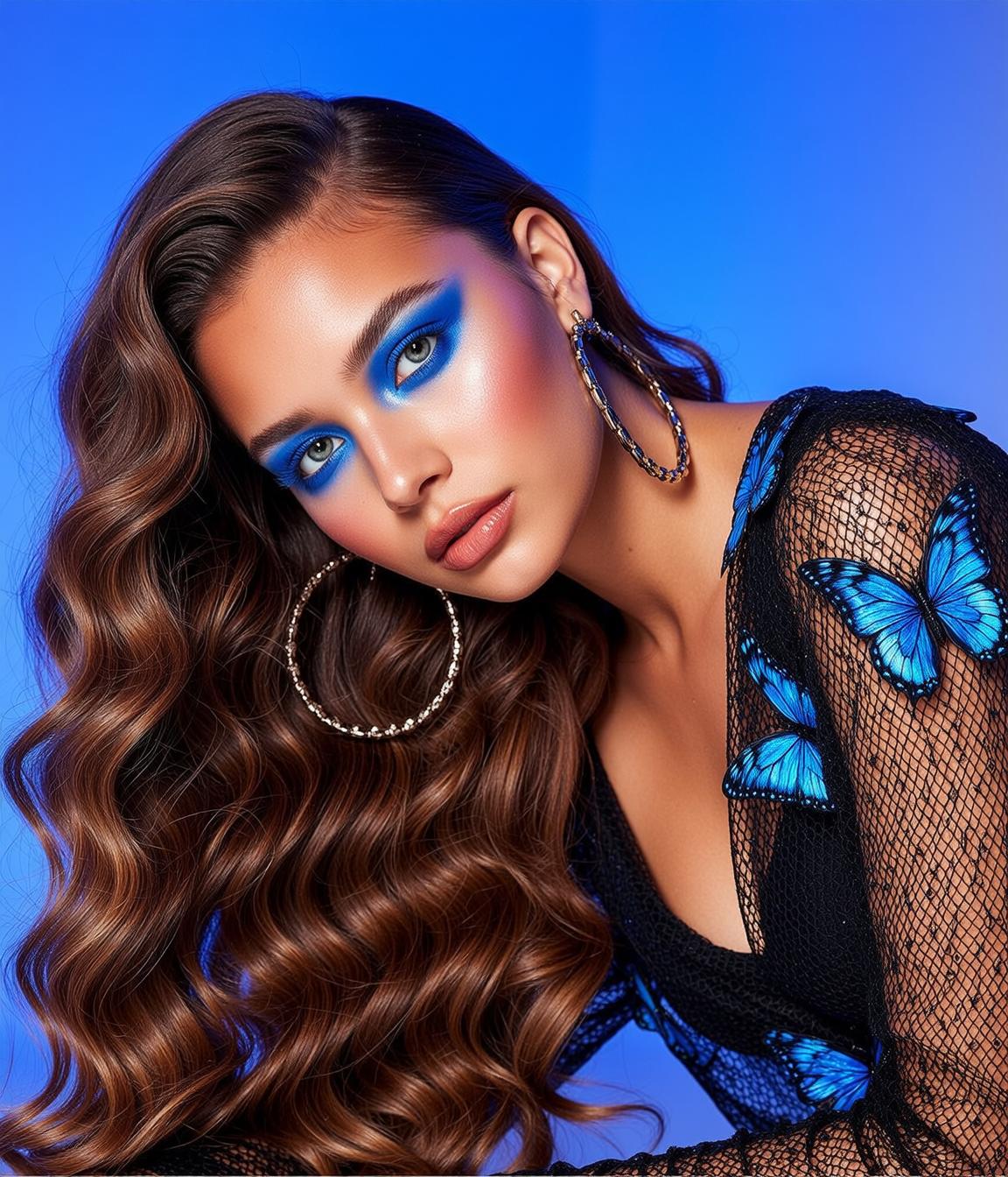 Butterfly Mesh Blue Backdrop reference photo