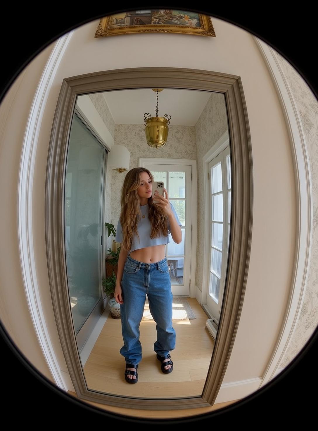 Fisheye Young Long Wavy Blonde Fair Light reference photo