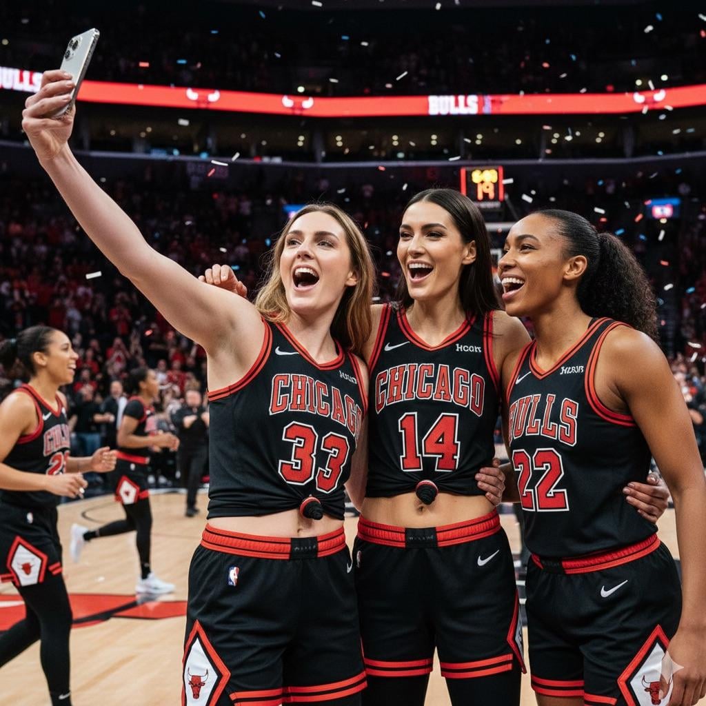 Adult Women Basketball Players Post Game Selfie