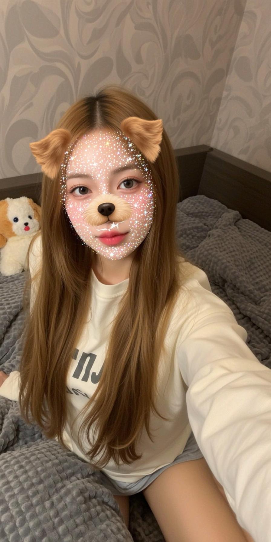 Ar Dog Filter Oversized White Sweater reference photo