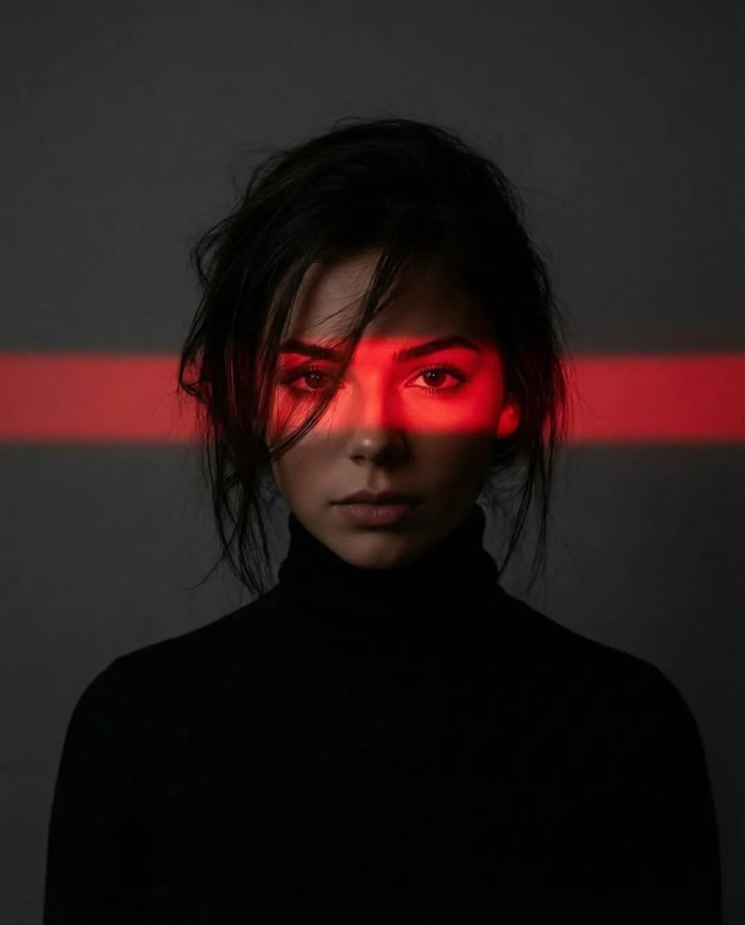 Cyberpunk Woman Neon Light Studio