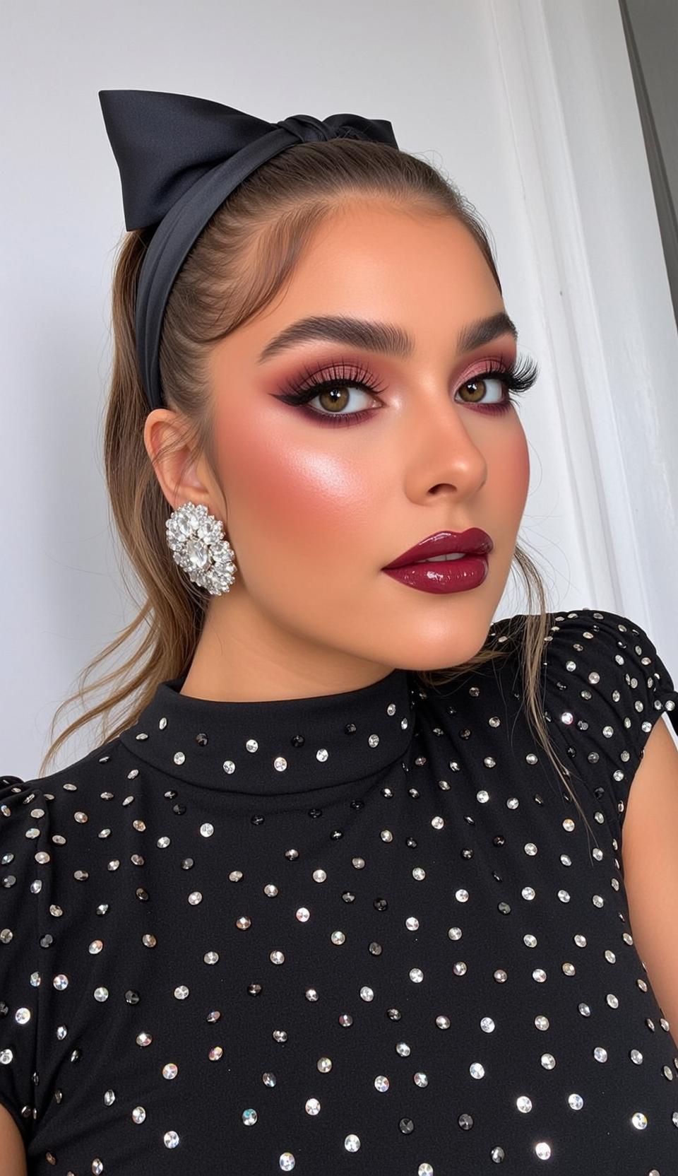 Halloween Makeup Young Brown Pulled Back Ponytail reference photo