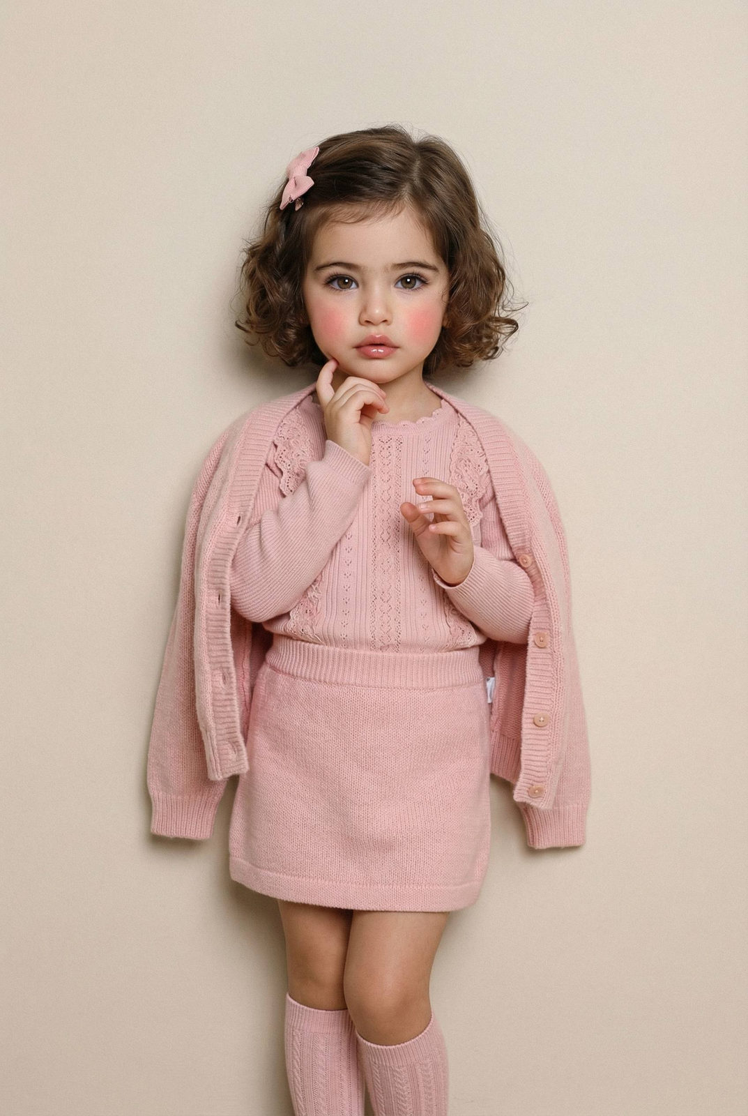 Girl Pastel Knit Fashion Portrait