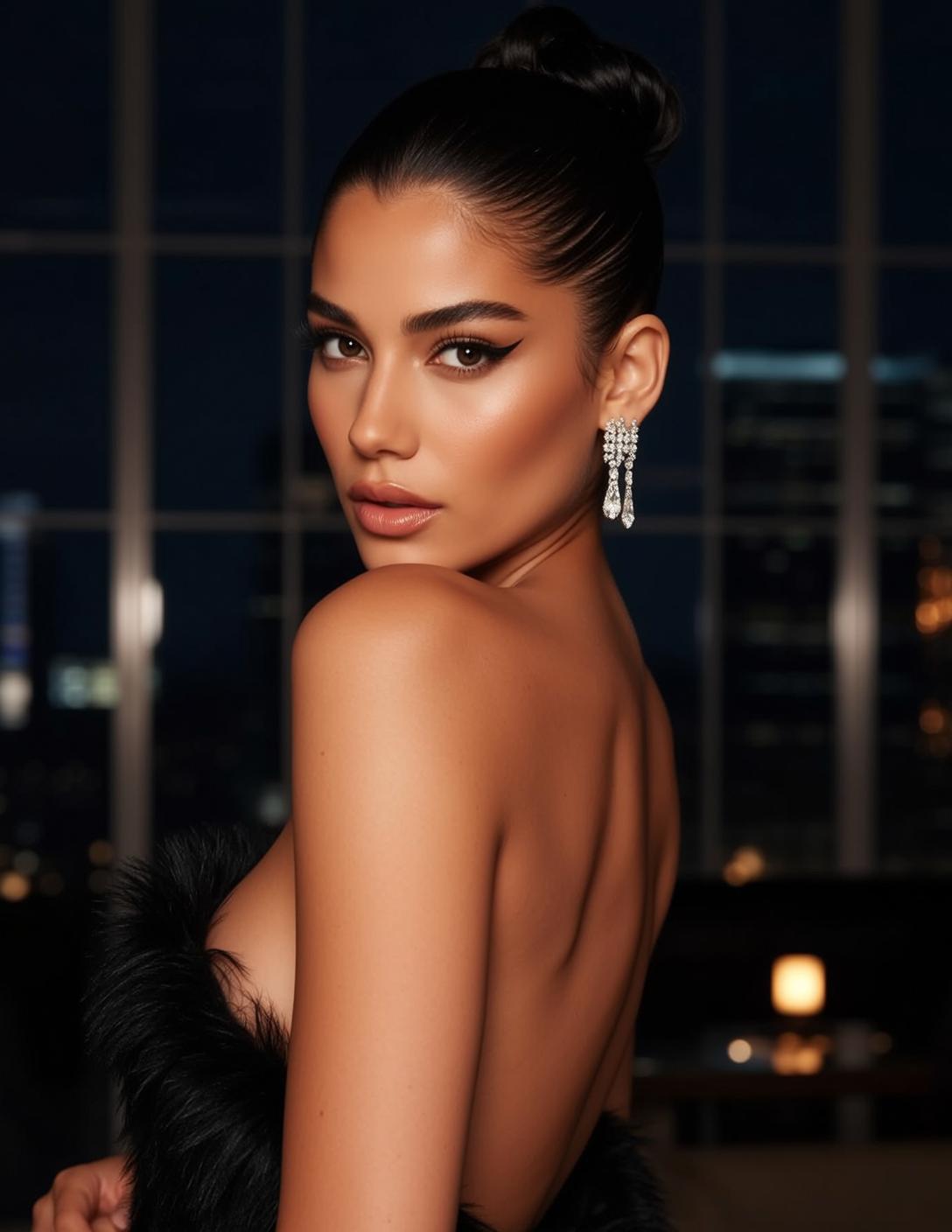 Glamorous City Night Woman Diamond Earrings reference photo