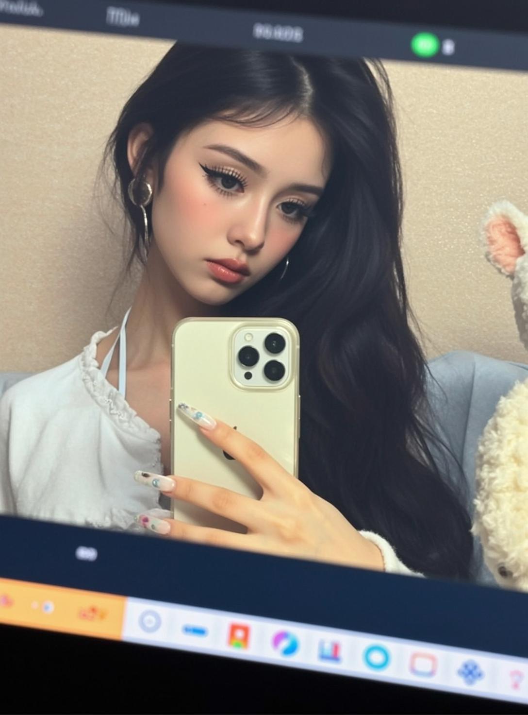 Explore Holding Light Yellow Smartphone Her Right reference photo