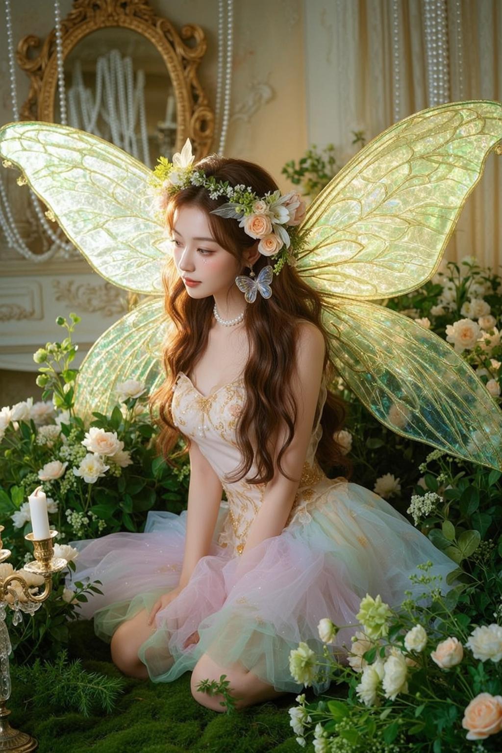 Fairycore Young Long Wavy Brown Hair Fair reference photo
