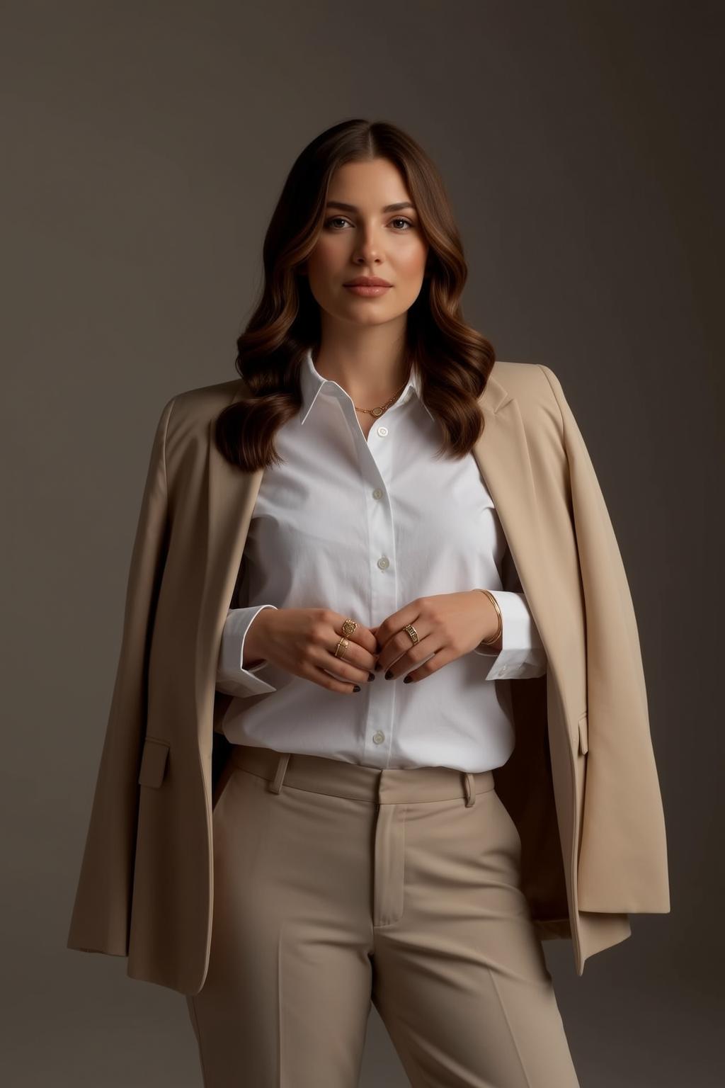 Luxury Wavy Brown Hair Fair Skin White reference photo