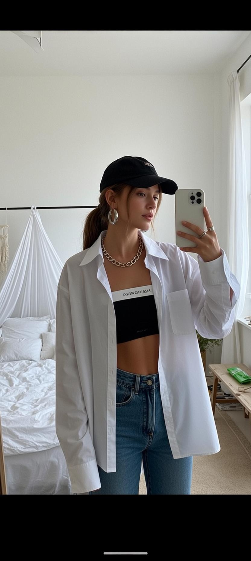 Acubi Young Brown Ponytail Fair White Oversized reference photo