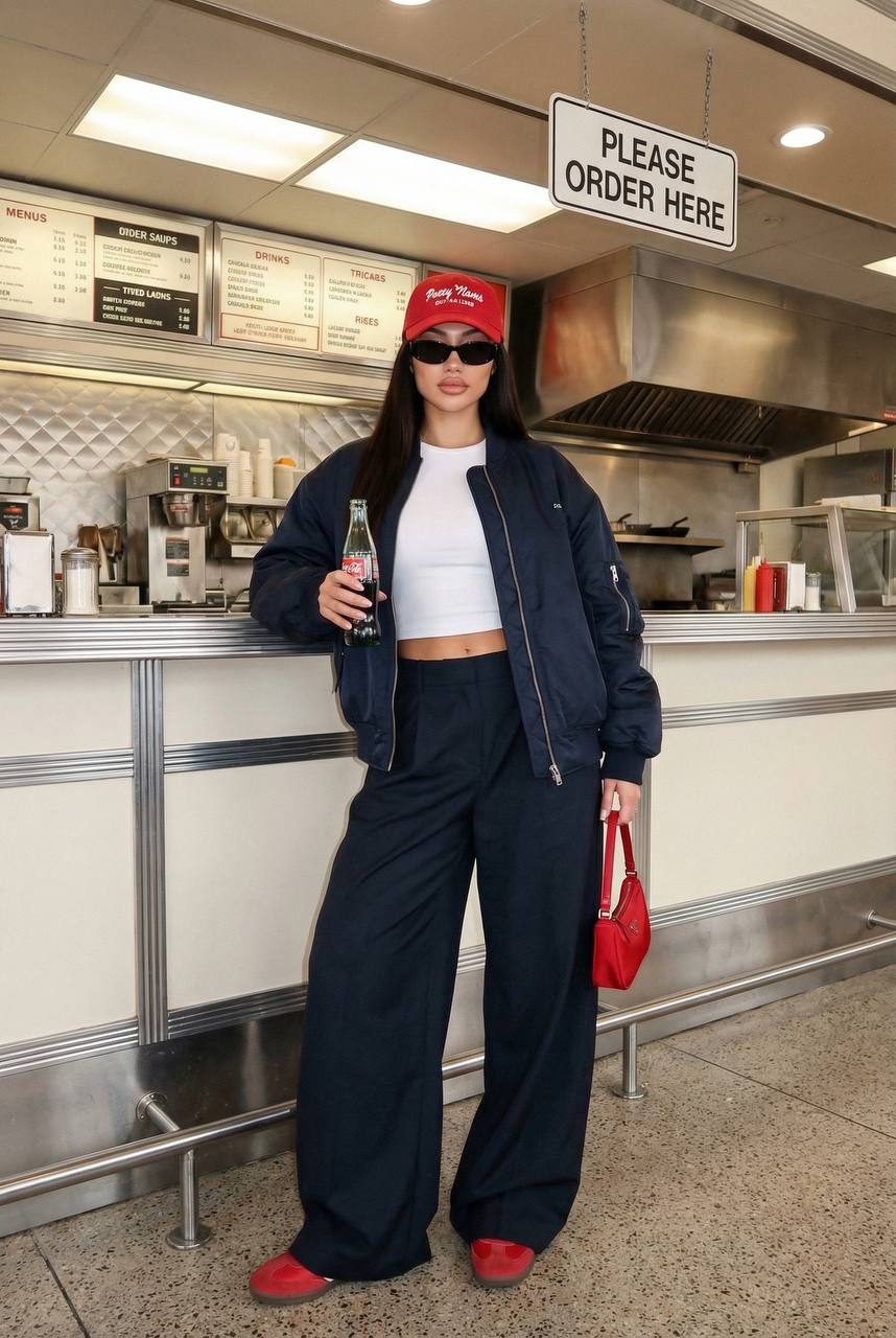 Woman Retro Diner Streetwear Portrait