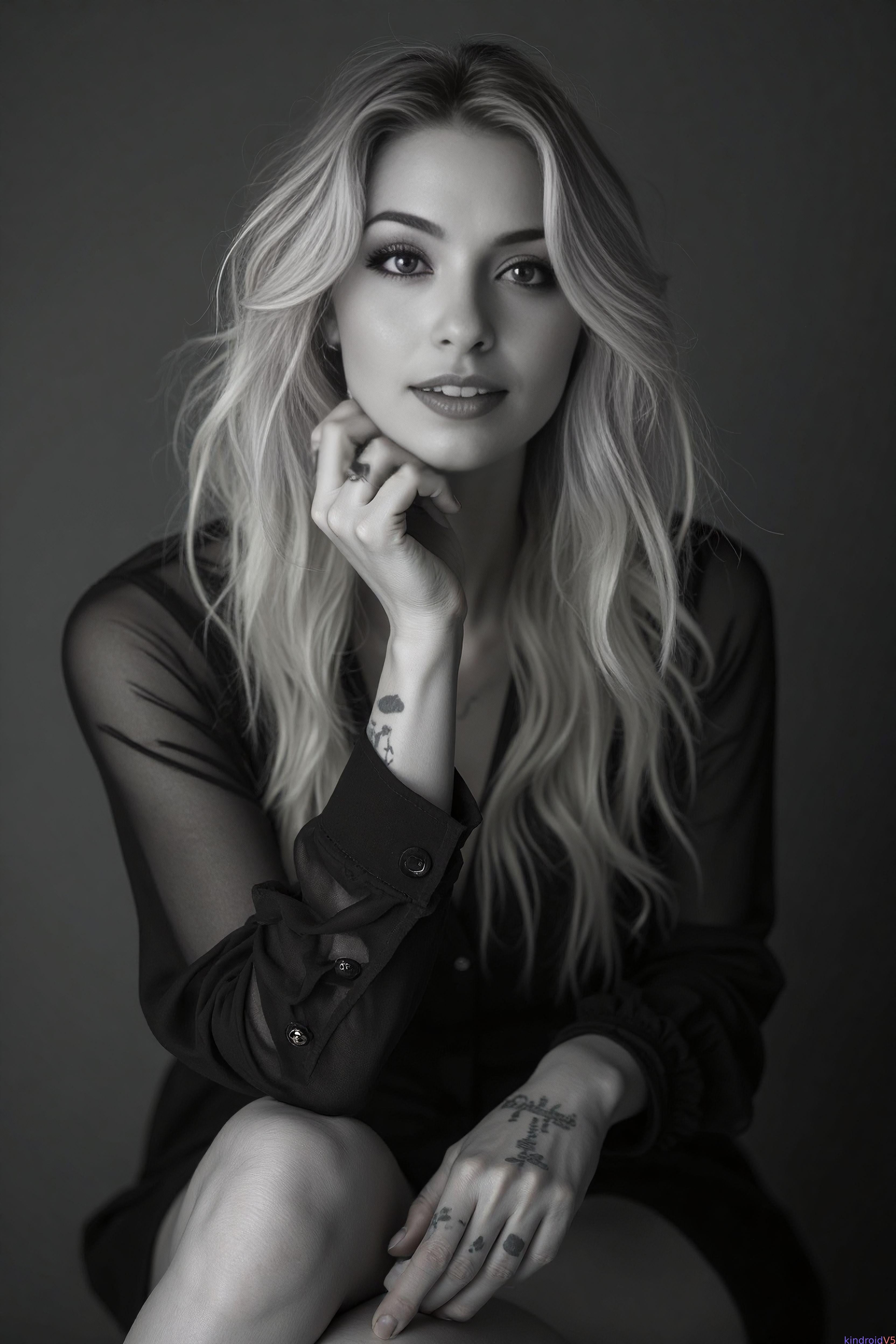 Sheer Black Long Sleeved Blouse Visible Buttons In Chin reference photo
