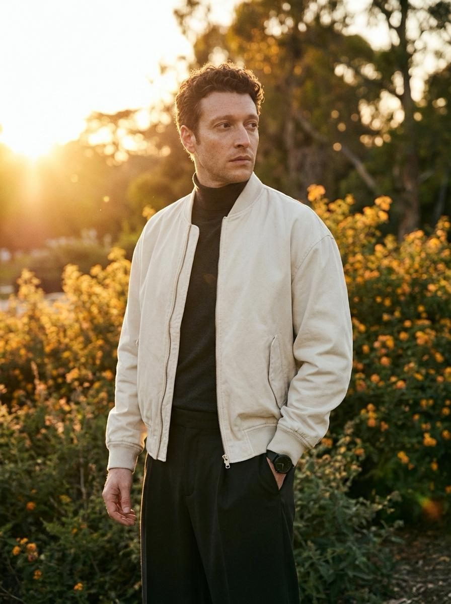 Cream Bomber Jacket Flowering Shrubs Eye Level